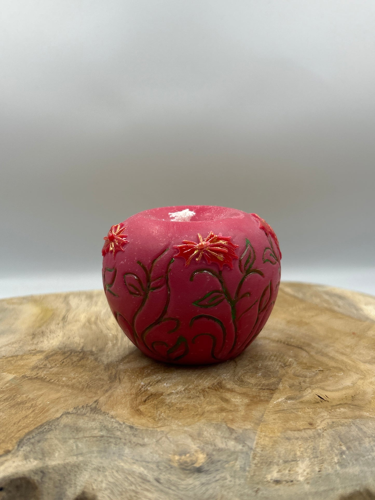 Bougies pomme de Noël peint