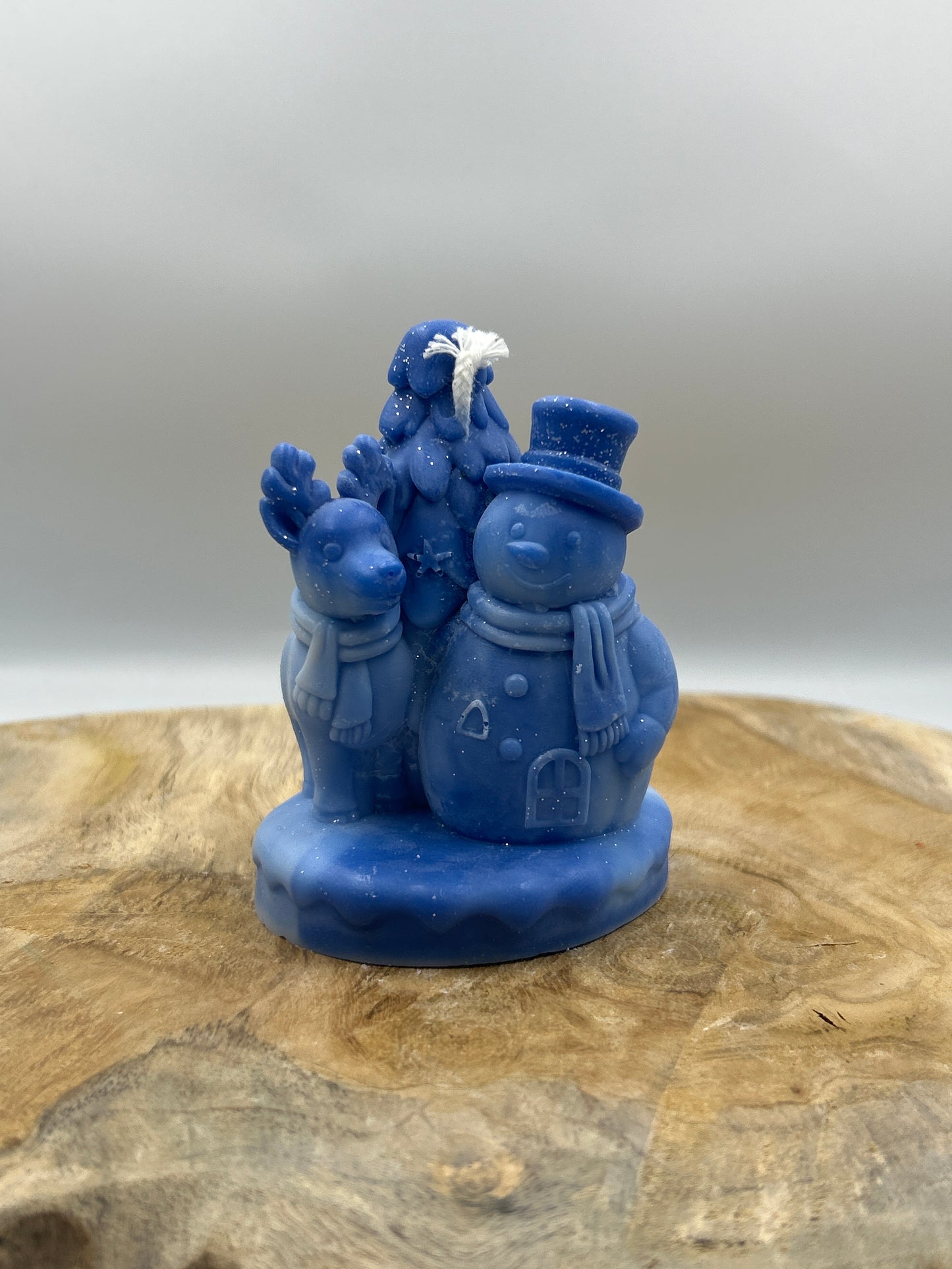 Bougies bonhomme de neige avec son renne