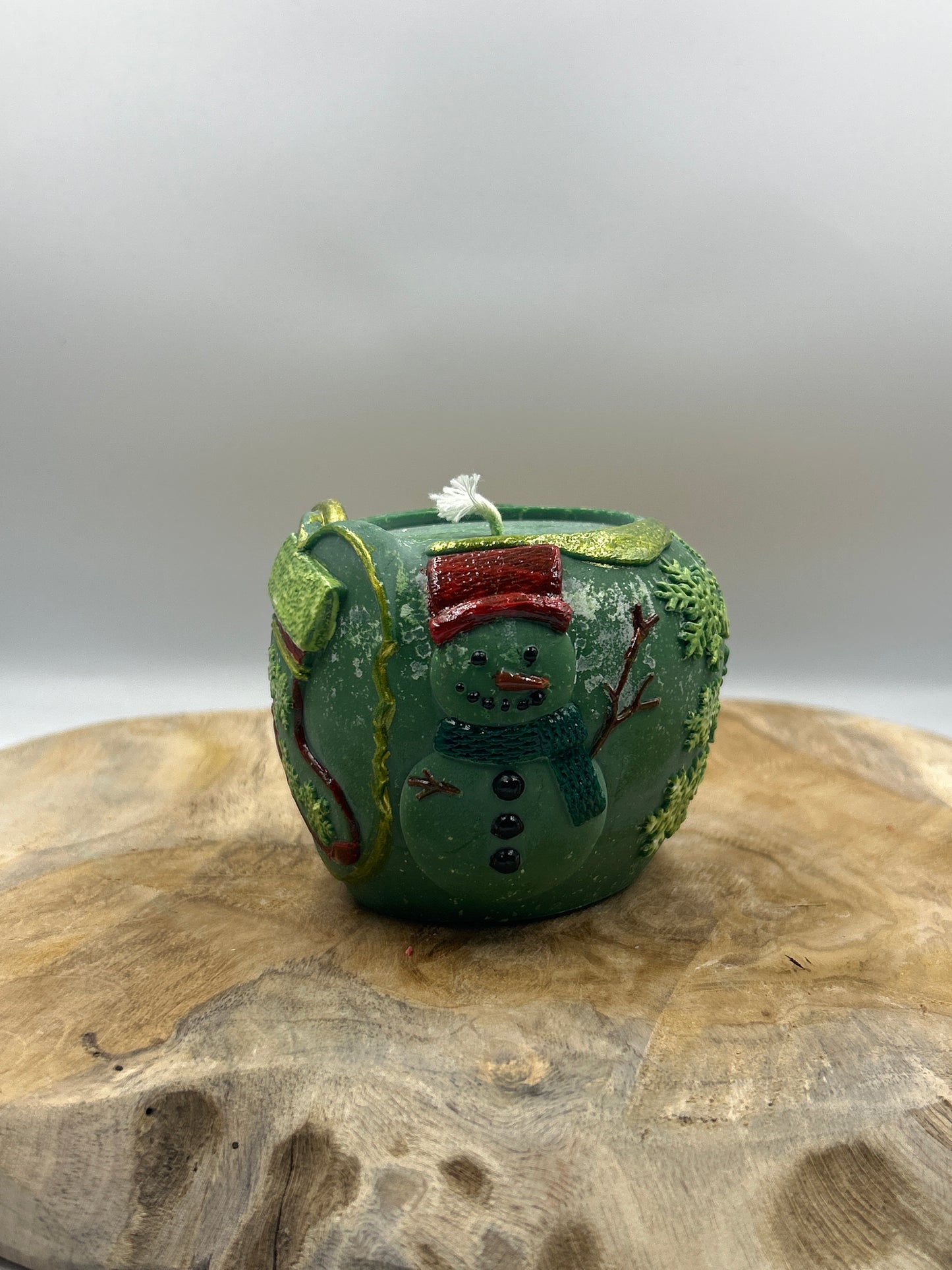 Bougies boule Noël peint