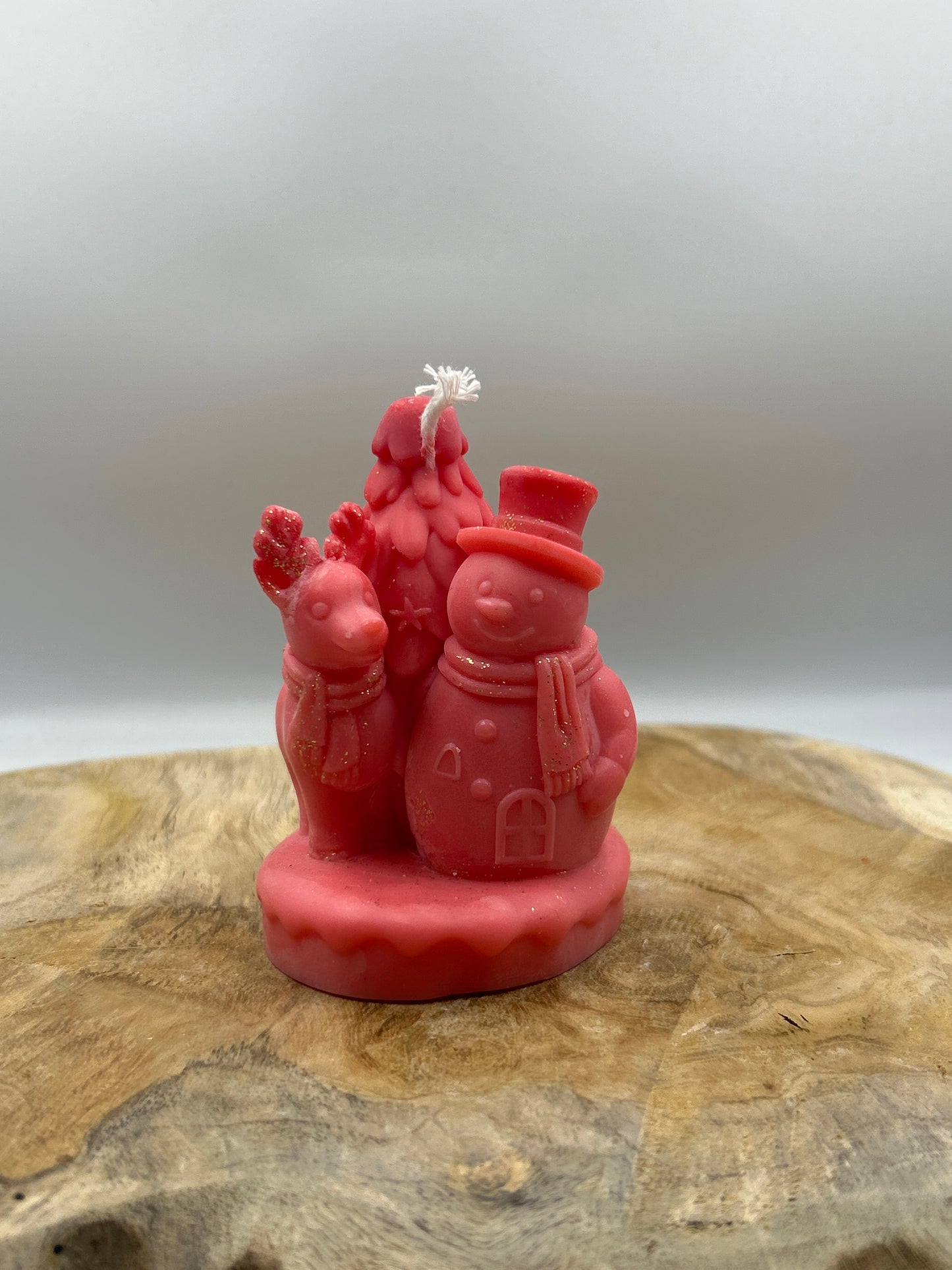 Bougies bonhomme de neige avec son renne