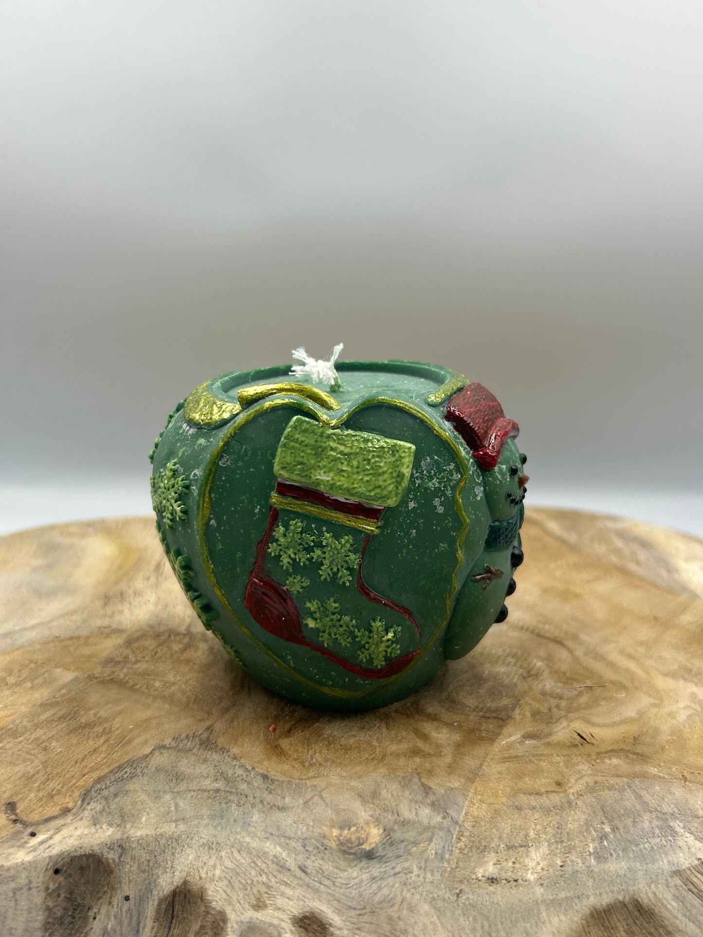 Bougies boule Noël peint