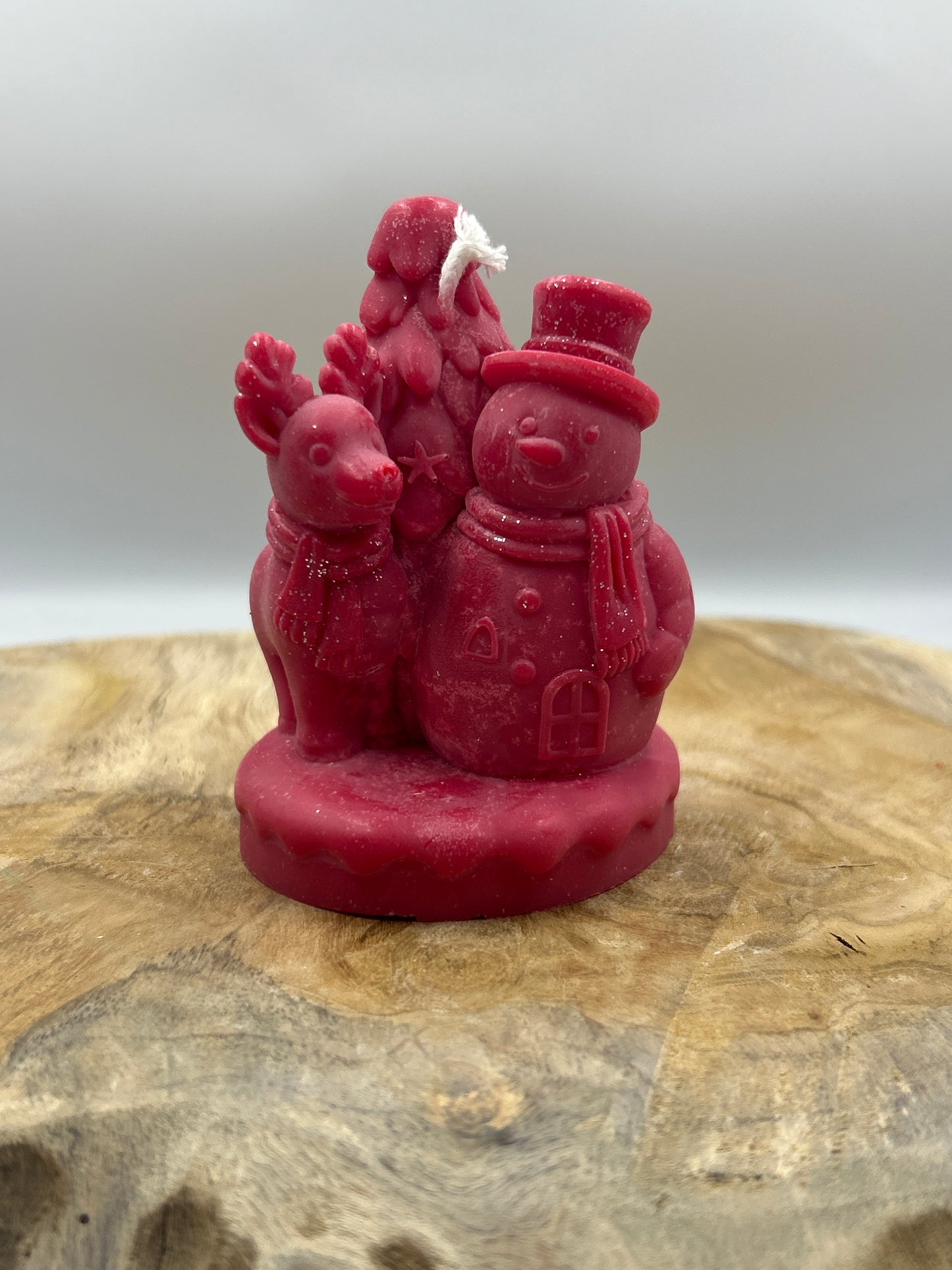 Bougies bonhomme de neige avec son renne