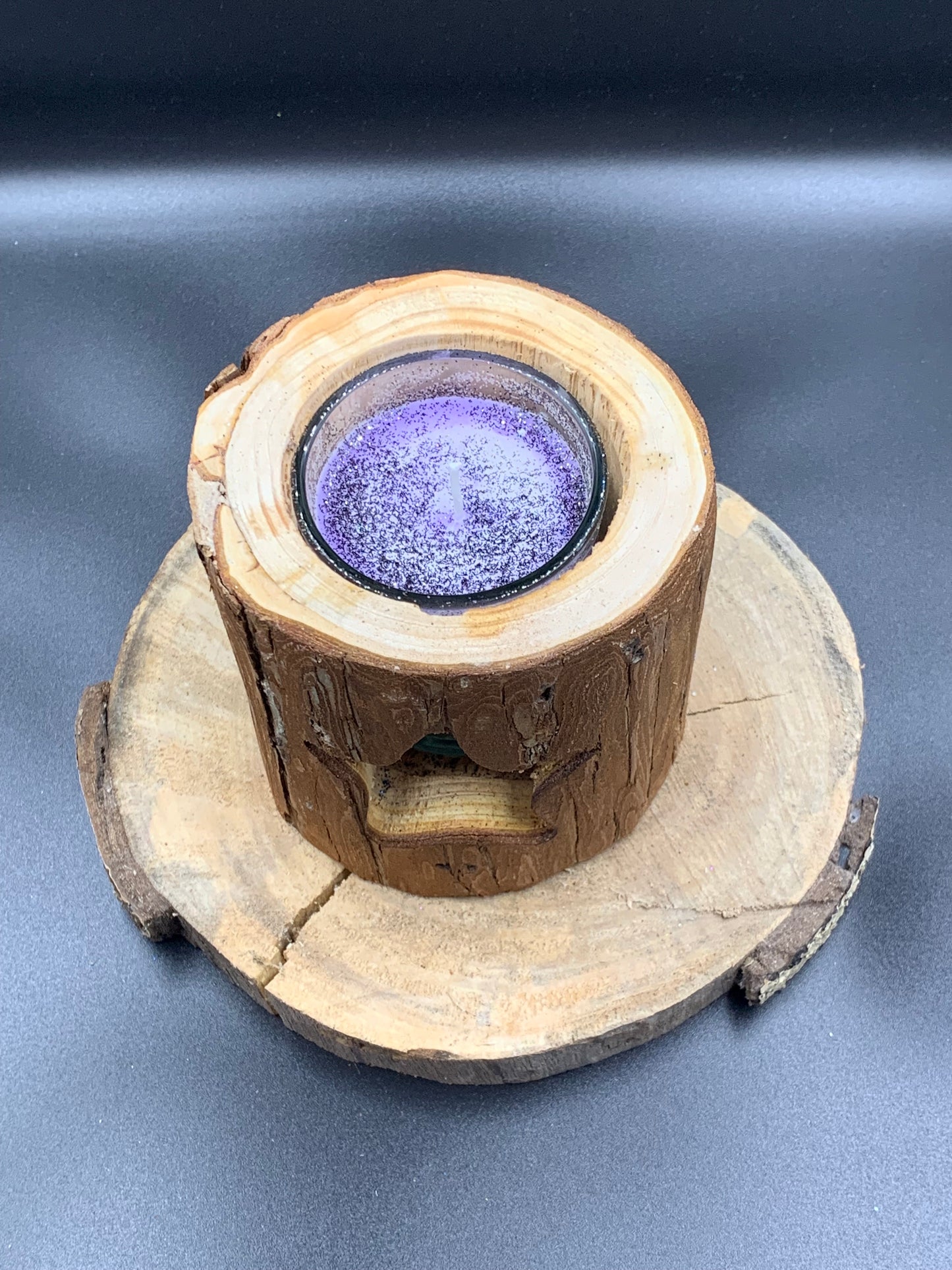 Bougies étoile bois violet avec paillettes